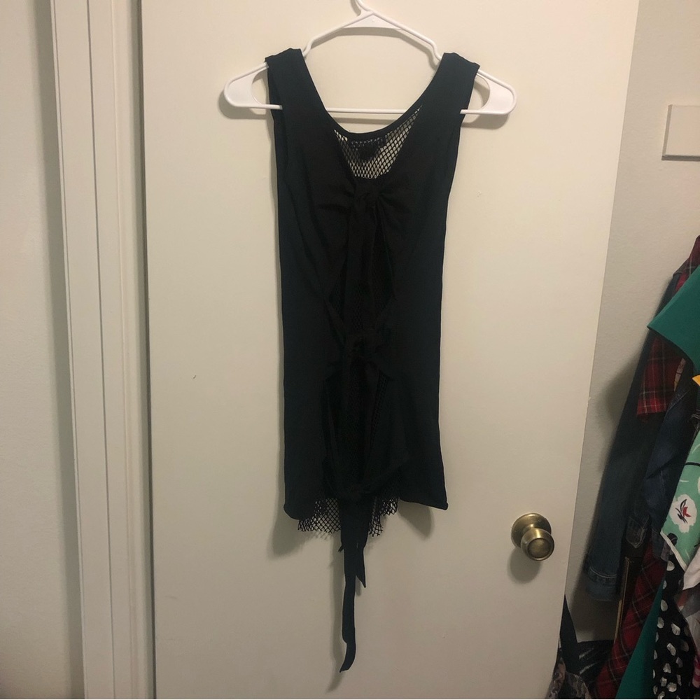 NWOT! Tripp NYC Black Fishnet Back Tie - Picture 5 of 7